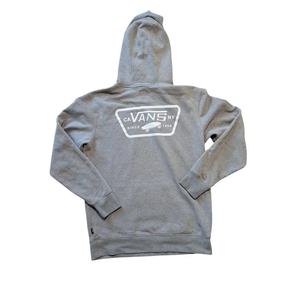 Vans Full Patched II Pullover Hoodie Heather Grey Skateboard Men's Size Small